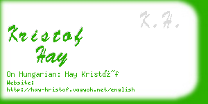 kristof hay business card